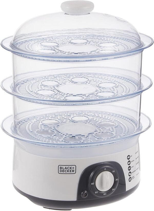 Black decker food steamer 3 tier detachable 775w 10l