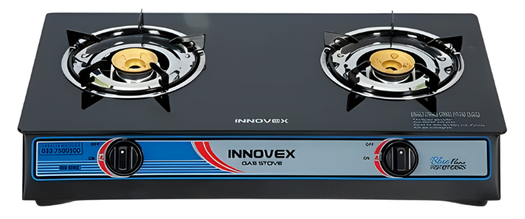 Innovex gas cooker - two burner stove with glass top (1)