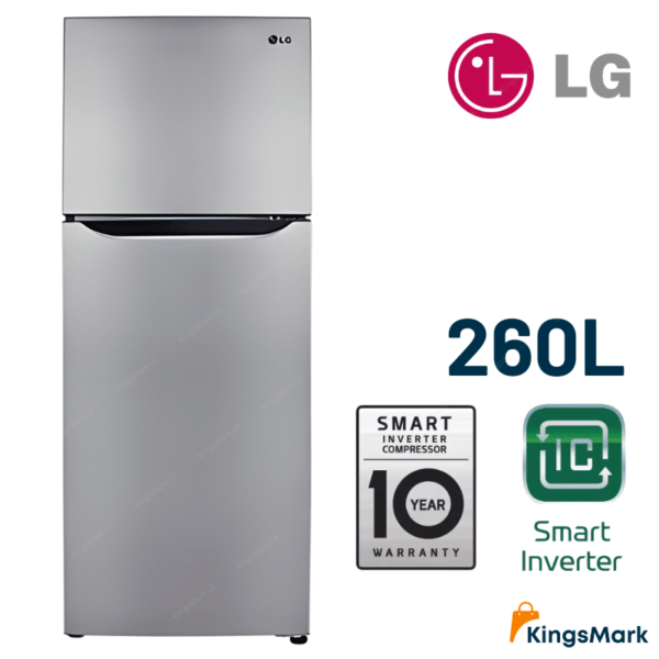 Lg 260l smart inverter refrigerator - shiny steel