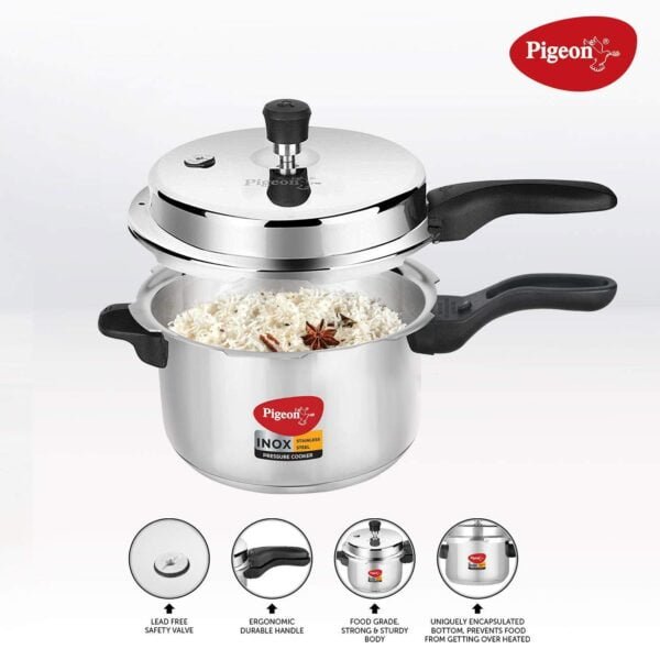 Pigeon pressure cooker 5l stainless steel - image 3