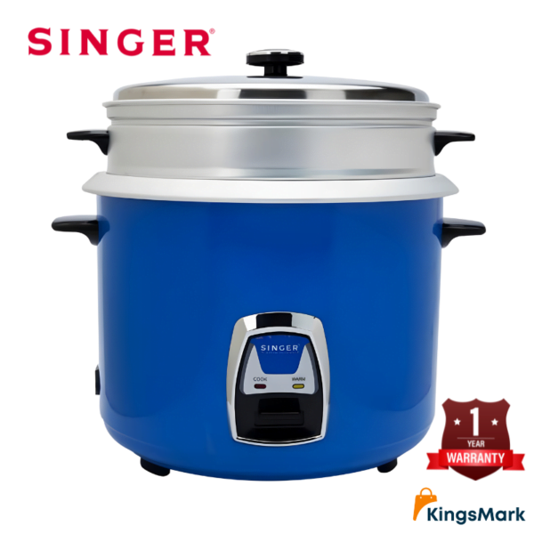 Singer 2. 8l rice cooker 1000w with non-stick aluminium bowl