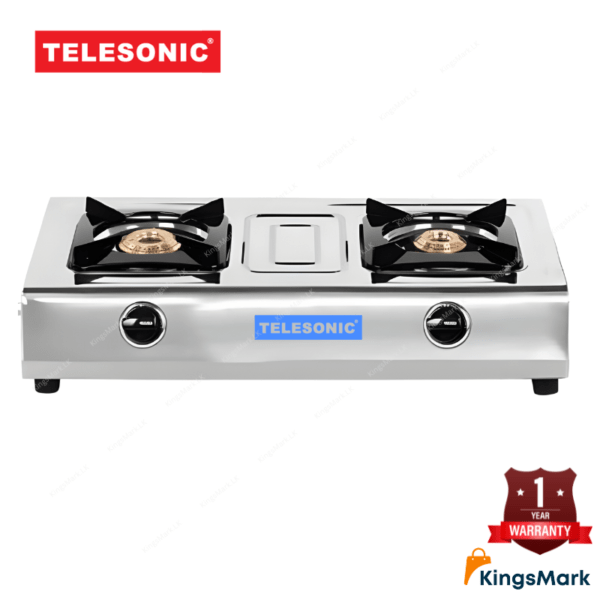 Telesonic gas cooker - two burner stove stainless steel