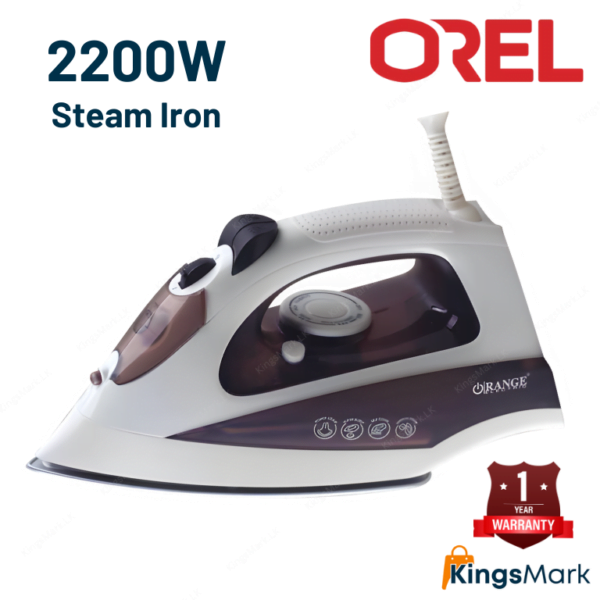 Orel steam iron 2200w ceramic soleplate