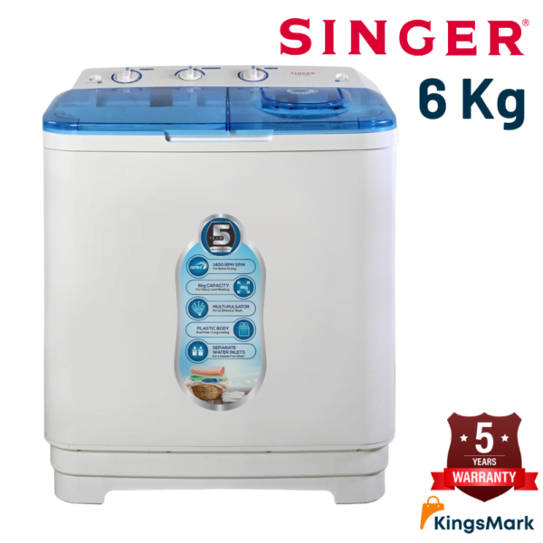 Singer 6kg washing machine semi auto top load