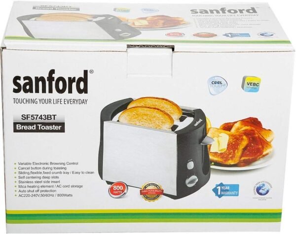 Sanford pop-up bread toaster 800w 4